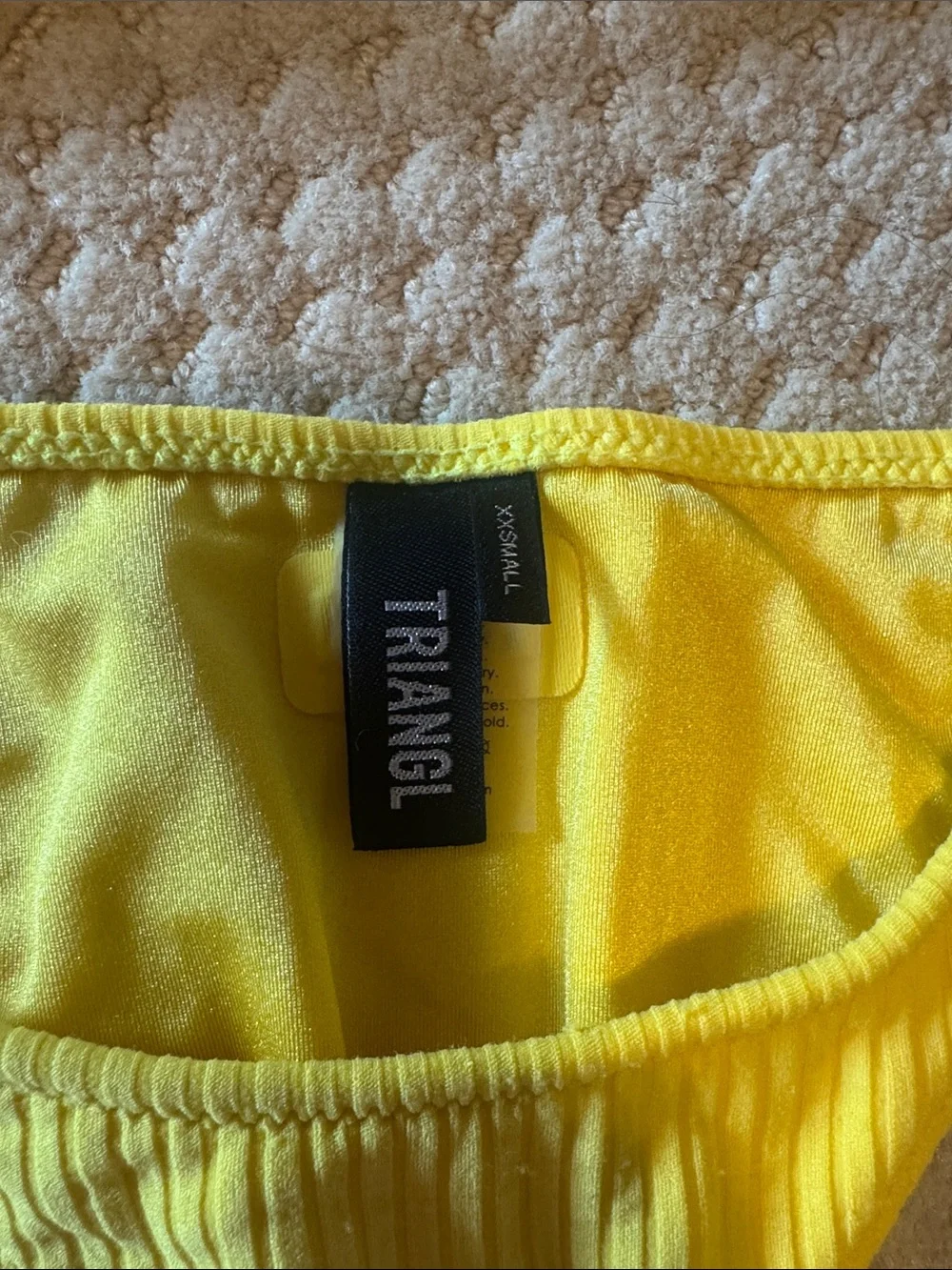 triangl swimwear Bright Yellow Ribbed Triangle Bikini Set